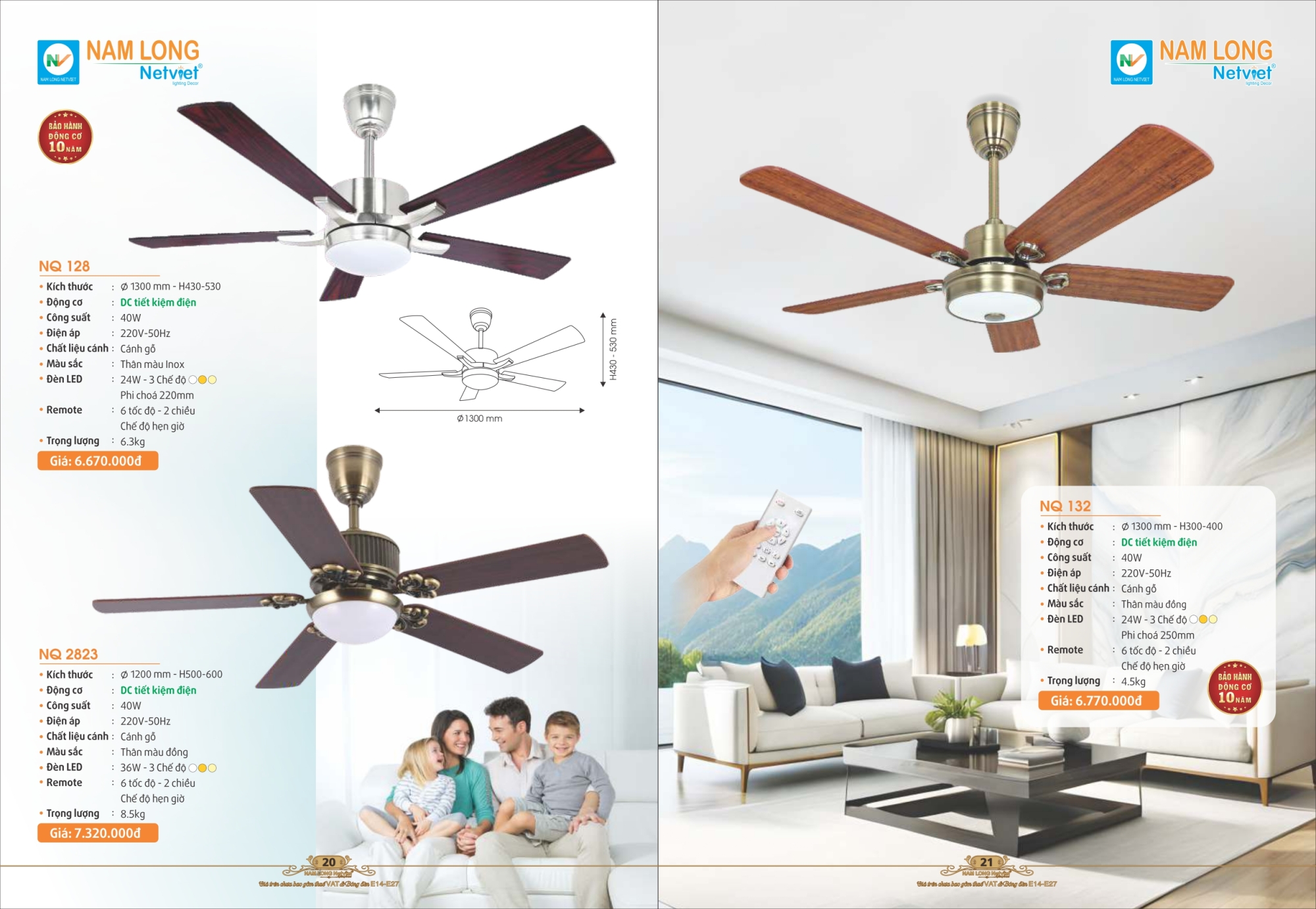 Bảng giá đèn trang trí Nam Long